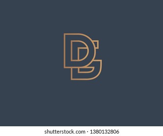 Linear gold logo monogram letter D and G for business company