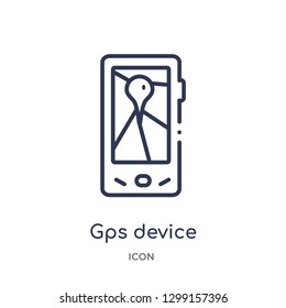 Linear gps device icon from Maps and locations outline collection. Thin line gps device icon isolated on white background. gps device trendy illustration