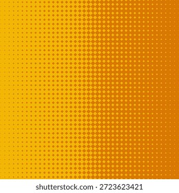Transición de gradiente lineal, cuadrados semitonos naranjas. Una disposición de Formas cuadradas diagonales.