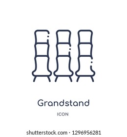 Linear grandstand icon from Education outline collection. Thin line grandstand icon isolated on white background. grandstand trendy illustration