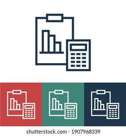 Linear graph calculation vector icon