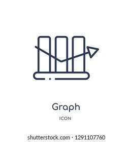 Linear graph icon from Business and analytics outline collection. Thin line graph vector isolated on white background. graph trendy illustration