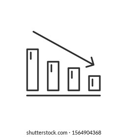 Linear graph Icon in trendy isolated on white background. Vector illustration.