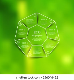 Linear graphic. Template for cycle diagram, graph, presentation and round chart. Business concept with 7 options, parts, steps or processes. Blur vector background.