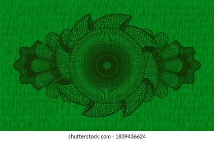 Linear grass grama realistic emblem. Eco fancy background. Artistic illustration. 