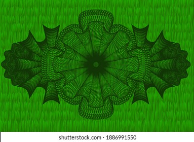 Linear grass pasture emblem. Eco fancy background. Vector illustration. 