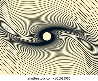 linear gravity waves illustration in ivory and black