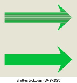 Linear green Arrow. Isolated on background. Arrow Design. Vector Arrow 
Background. Arrow Line Background. Abstract Arrow. Arrow Geometric. Arrow 
Icon.  Geometrical Arrow. Arrow Logo. Vector Arrow.