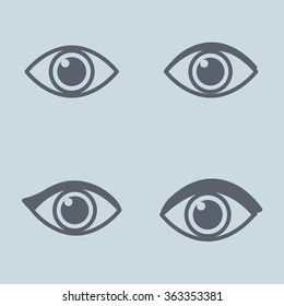 Linear grey eye icon. Concept of view. Vector illustration.
