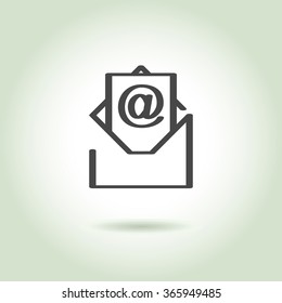 linear grey icon open the email, sign th, vector
