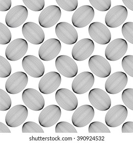 Linear grid pattern, ellipse, seamless vector background.
