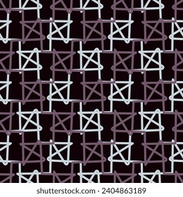 Linear grid pattern, seamless vector background.