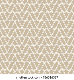 Linear grid pattern, seamless vector background.Light brown and white