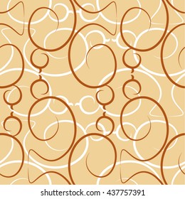 Linear grid pattern, swirl, seamless vector background.