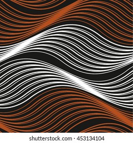 Linear grid pattern, wave, seamless vector background.