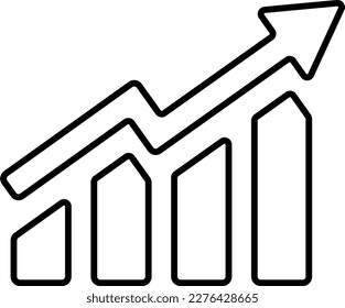Linear growth icon as a career advancement concept
