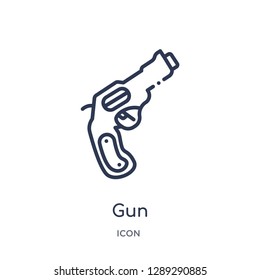 Linear gun icon from Army and war outline collection. Thin line gun vector isolated on white background. gun trendy illustration