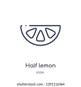 Linear half lemon icon from Bistro and restaurant outline collection. Thin line half lemon vector isolated on white background. half lemon trendy illustration