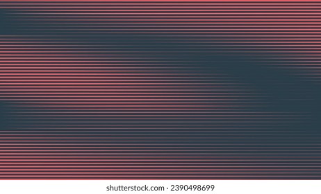 Linear Half Tone Pattern Vector Abstract Smooth Dynamic Texture Red Black Colour Retrowave Background. Synthwave Retro Futurism Art Minimalist Style Decoration. Half Tone Textured Striped Abstraction