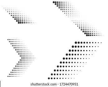  Linear halftone dots Design .elements for your design.Striped direction. vector illustration