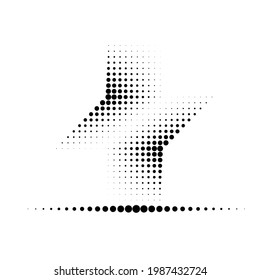 Linear halftone dots design . Elements for your design. Vector illustration