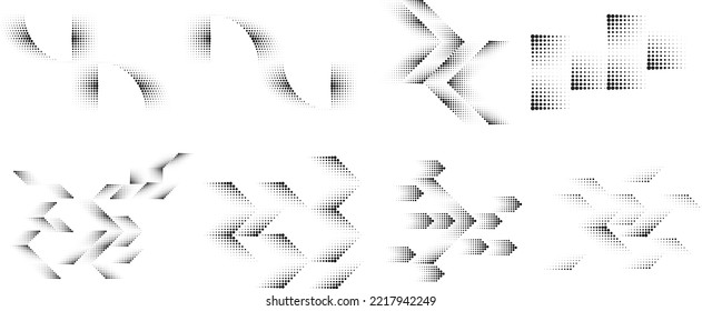 Linear halftone dots .Design elements for posters, social media, promotion,  flyer, covers .Dotted elements .vector illustration