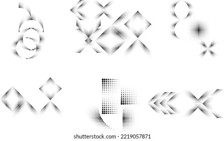 Linear halftone dots .Design elements for posters, social media, promotion,  flyer, covers .Dotted elements .vector illustration