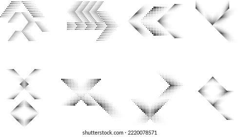 Linear halftone dots .Design elements for posters, social media, promotion,  flyer, covers .Dotted elements .vector illustration