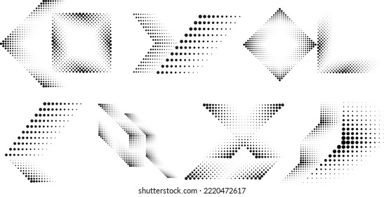 Linear halftone dots .Design elements for posters, social media, promotion,  flyer, covers .Dotted elements .vector illustration