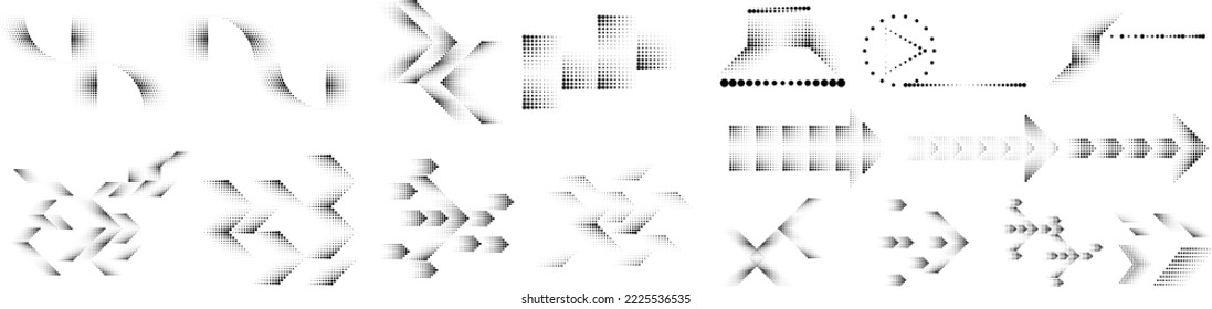 Linear halftone dots .Design elements for posters, social media, promotion,  flyer, covers .Dotted elements .vector illustration