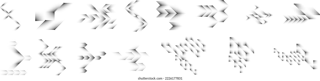 Linear halftone dots .Design elements for posters, social media, promotion,  flyer, covers .Dotted elements .vector illustration