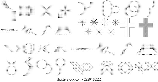 Linear halftone dots .Design elements for posters, social media, promotion,  flyer, covers .Dotted elements .vector illustration