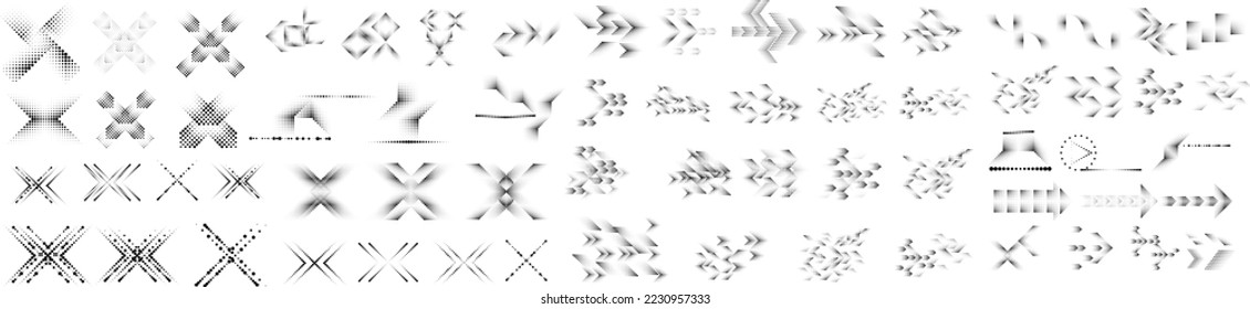 Linear halftone dots .Design elements for posters, social media, promotion,  flyer, covers .Dotted elements .vector illustration