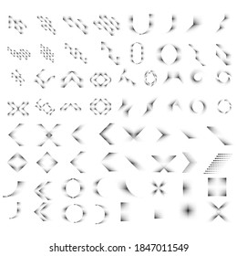 Linear halftone dots shapes . elements for your design.Striped direction. vector illustration