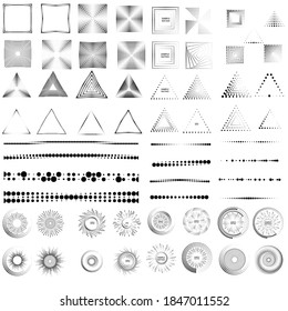 Linear halftone dots shapes . elements for your design.Striped direction. vector illustration