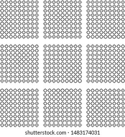 Linear halftone geometric pattern. Monochrome color.