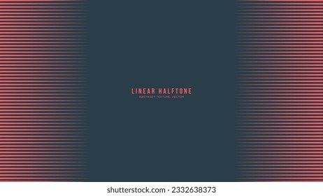 Linear Halftone Graphic Pattern Vector Vertical Border Red Black Abstract Background. Synthwave Retro Futurism Art Minimal Style Classy Decoration. Half Tone Textured Contrast Striped Abstraction