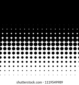 Linear halftone pattern. Circles, speckles, polka dot background / pattern