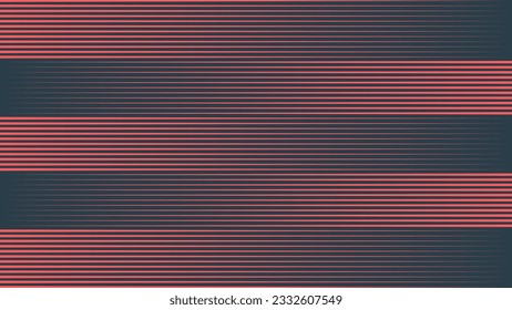 Linear Halftone Pattern Vector Texture Red Black Colour Dynamic Striped Abstraction. Retrowave Synthwave Retro Futurism Art Style Straight Lines Neat Decoration. Half Tone Textured Abstract Background