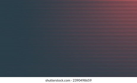 Linear Halftone Textured Pattern Vector Radial Gradient Diverges From Upper Right Corner Retro Wave Abstract Background. Synthwave Retro Futurism Art. Half Tone Texture Striped Futuristic Abstraction