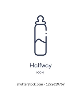 Linear halfway icon from Education outline collection. Thin line halfway icon vector isolated on white background. halfway trendy illustration