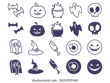 Elemento lineal del paquete de iconos de Halloween
