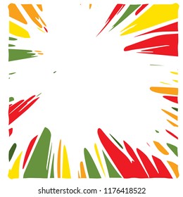 Linear Hand Drawing Curved Light Rays, Sunburst and Rays of Sun, Color Ink Blots Speech Clouds, Comic Speech Bubble, Cartoon, Sale Blots, Splashes Labels