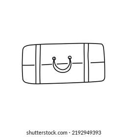 Ilustración lineal dibujada a mano. Maletín aislado sobre fondo blanco