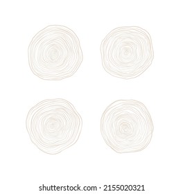 Ilustraciones lineales dibujadas a mano - anillos anuales. Anillos de Stump. Ejemplos de logotipo de madera. Material natural. Elementos de diseño. Perfecto para diseñadores de interiores, mobiliario, ecología, fábrica