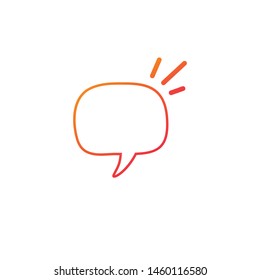 Linear Hand drawn Speech Bubble, Rectangle Distorted Circle and Square Blank Trendy Shape. Vector illustration isolated on white background.