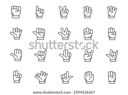 Linear Hand Gesture Icon Element