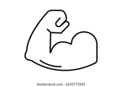 Linear Hand icon, strong arm of an athlete, Muscle icon, biceps icon, Bodybuilding and fitness concept. eps 10