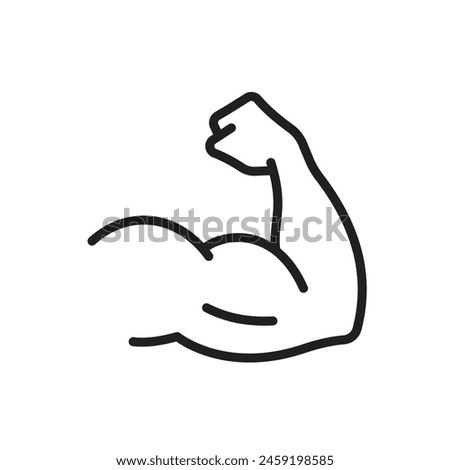 Linear Hand icon, strong arm of an athlete, Muscle icon, biceps icon, Bodybuilding and fitness concept.