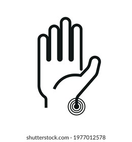 LINEAR HAND ICON WITH TENDINITIS